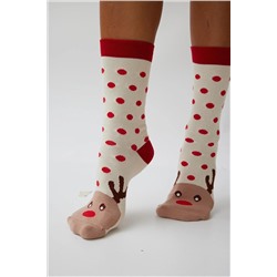 Katia & Bony Unisex Yılbaşı Soket Çorap Ekru 22201G1283