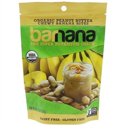 Barnana, Сушеные банановые кусочки с органическим арахисовым маслом, 3,5 унции (100 г)