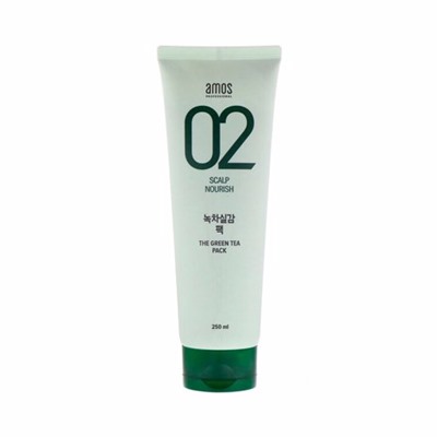 Профессиональное средство от выпадения волос с экстрактом зеленого чая для кожы головы Amos Professional 02 Scalp Nourish The Green Tea Pack 250 ml