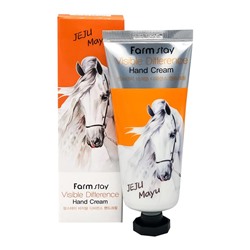 FARMSTAY VISIBLE DIFFERENCE HAND CREAM HORSE OIL Крем для рук с лошадиным жиром 100мл