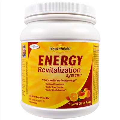 Enzymatic Therapy, Fatigued to Fantastic!, система регенерации энергии, тропический цитрусовый вкус, 24,7 унции (702 г)