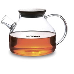 Заварочный чайник BACKMAN BM-0316 боросиликатного стекла 1200мл фильтр-пружинка крышка-бамбук   (18) оптом