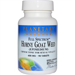 Planetary Herbals, «Полный спектр», горянка, 600 мг, 90 таблеток