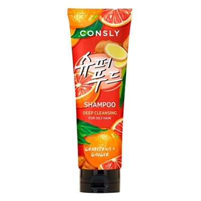 CONSLY Grapefruit &amp; Ginger Shampoo for Deep Cleansing &amp; Freshness Глубоко очищающий шампунь с экстрактами грейпфрута и имбиря 250мл