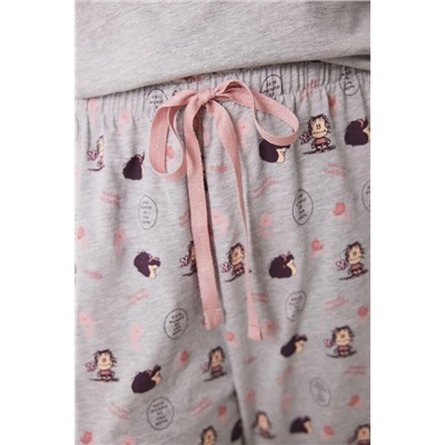 Pijama largo 100% algodón Mafalda gris