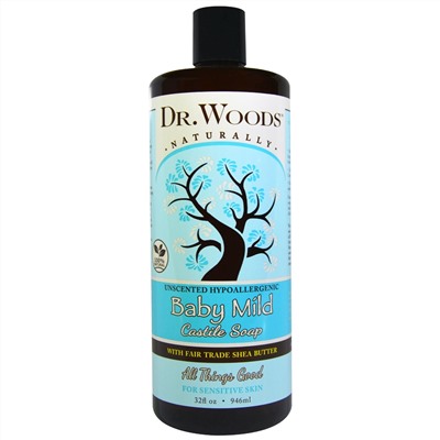 Dr. Woods, Детское мягкое кастильское мыло, без запаха, 32 жидкие унции (946 мл)