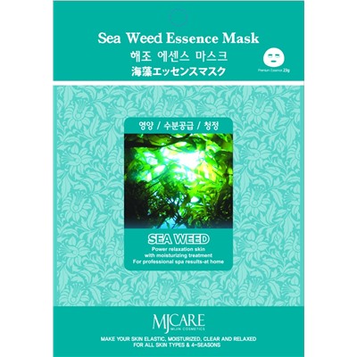 MJCARE SEA WEED ESSENCE MASK Тканевая маска  для лица с экстрактом морских водорослей 23г