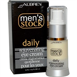 Aubrey Organics, Men's Stock, Омолаживающий крем под глаза, 0,5 жидких унций (15 мл)