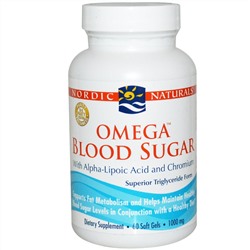 Nordic Naturals, Омега для поддержания уровня сахара в крови, 1000 мг, 60 мягких капсул