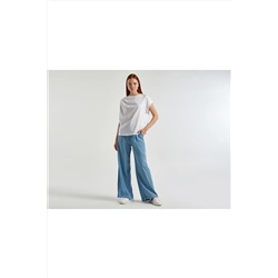 United Colors of Benetton Kadın Beyaz %100 Koton Rahat Kalıp T-Shirt Beyaz 123P3096D104H