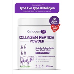 Collagen Life %100 Hidrolize Kolajen Peptitler Biotin Ve 15 Amino Asit İçeren Gıda Takviyesi 50 Günlük KL1