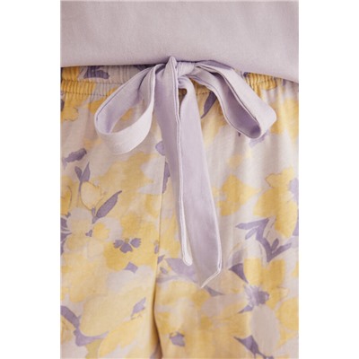 Pijama 100% algodón flores lila