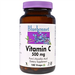 Bluebonnet Nutrition, Витамин C, 500 мг, 180 капсул