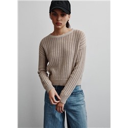 OPEN STITCH CREW NECK SWEATER