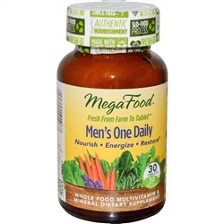 MegaFood, Мультивитамины и минералы для мужчин, без железа, 30 таблеток