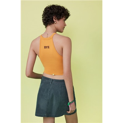 Crop top halter seamless naranja