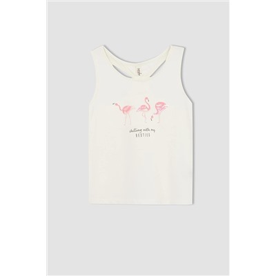 Defacto Kız Çocuk Regular Fit Flamingo Baskılı Kolsuz Tişört X6557A622HS