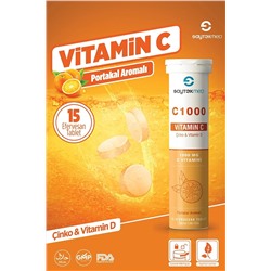 SAYTEKMED C1000, C Vitamini, D Vitamini Ve Çinko Içeren Takviye Gıda 15 Efervesan Tablet TEG-C1000