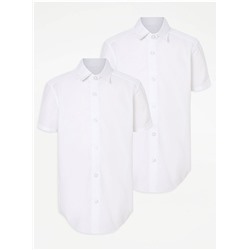 Easy On Boys White Short Sleeve School Shirt 2 Pack