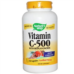 Nature's Way, Витамин С-500 с биофлавоноидами, 250 капсул