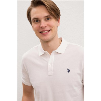 Erkek Ekru Basic Polo Yaka Tişört