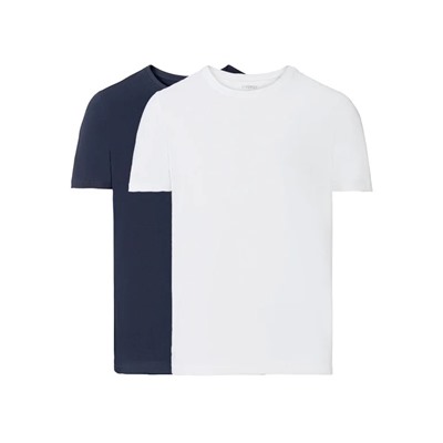 LIVERGY® Herren T-Shirt, 2 Stück, körpernah geschnitten