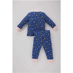 Defacto Kız Bebek Yıldız Desenli Uzun Kollu Penye Pijama Takımı B8347A5BE341mc