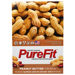 Pure Fit Bars, Premium Nutrition Bars, Хрустящие Батончики с Арахисовым Маслом, 15 штук по 2 унции (57 г) каждая
