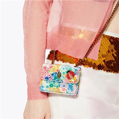 FLORAL COUTURE MICRO KENSINGTON BAG KURT GEIGER LONDON