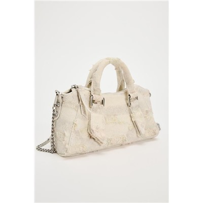 DISTRESSED FABRIC CITY BAG