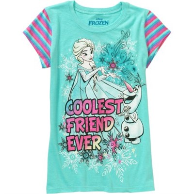 Disney Frozen Girls' Coolest Friend Ever Short Sleeve Crew Neck Graphic Tee