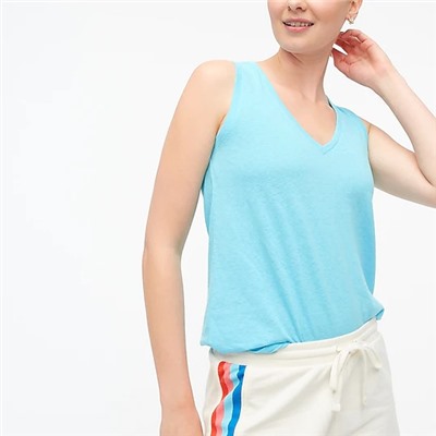 Easy cotton-blend V-neck tank top