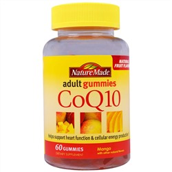Nature Made, Жевательные витамины для взрослых, Коензим Q10 со вкусом манго, 60 жевательных таблеток