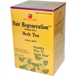 Health King, Травяной чай для восстановления волос, без кофеина, 20 чайных пакетиков, 1,12 унции (32 г)