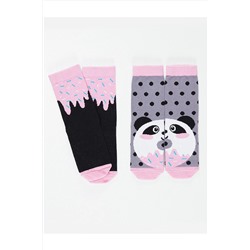 Denokids Panda&crema Kız Soket Çorap 2'li CFF-19S1-131