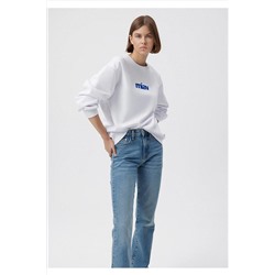 MaviMiav Baskılı Beyaz Sweatshirt 1610964-620