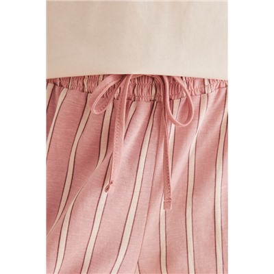 Pijama largo 100% algodón rosa rayas