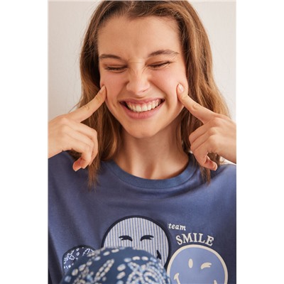 Sudadera 100% algodón azul SmileyWorld ®