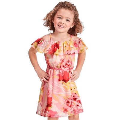 Baby And Toddler Girls Mommy And Me Floral Matching Off Shoulder Dress