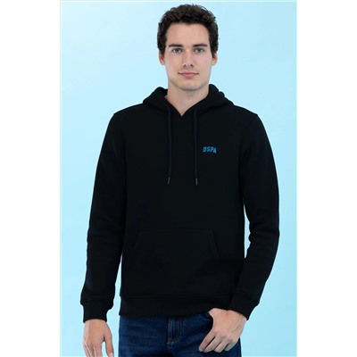 Siyah Kapüşonlu Basic Sweatshirt (Unisex)
