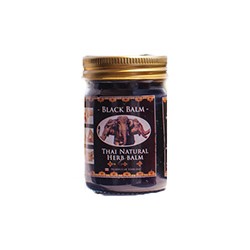 Черный тайский бальзам со слоном 50 гр  / Thai Natural Herb black balm 50 g