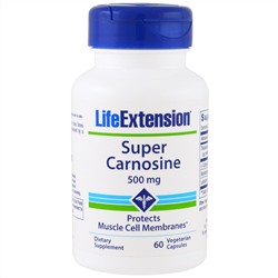 Life Extension, Супер Карнозин, 500 мг, 60 Растительных капсул