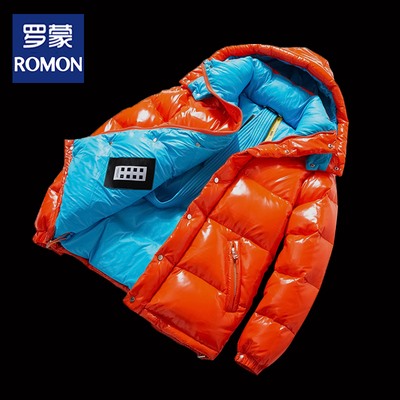 Пуховик Romon, мужская блестящая короткая зимняя куртка 2023, новая утолщенная теплая  брендовая куртка tide с вырезом-стойкой