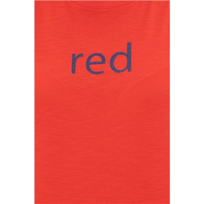 Kadın Kırmızı Bisiklet Yaka Tişört