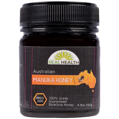 Real Health, Австралийский мед манука,  MGO 300, 8.8 унции(250 г)