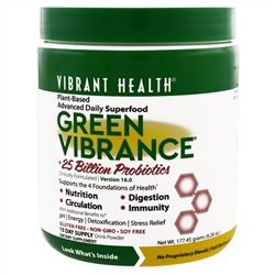 Vibrant Health, Green Vibrance +25 Billion Probiotics, версия 16.0, 177,45 г (6,26 унций)