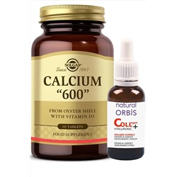 Solgar Calcium (KALSİYUM) 600 Mg 60 Tablet (natural Orbıs Kolajen Serum 30 ml Skt:03/26 hızlıgeldi003032