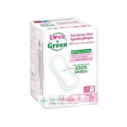 Love&Green Serviettes Maxi Hypoallergéniques - Révolution - Maxi Normal x16