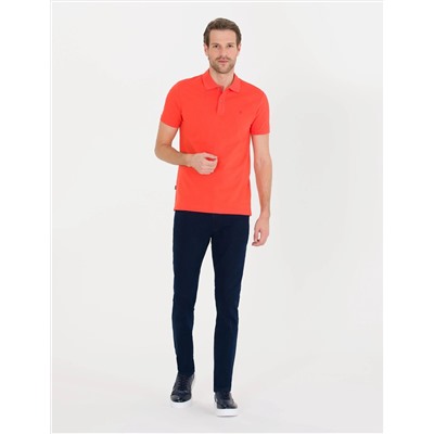 Kırmızı Slim Fit Polo Yaka Basic Tişört