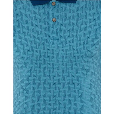 Mavi Desenli Polo Yaka Tişört